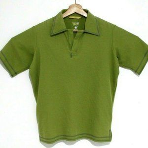 Mountain Hard Wear Mens Small Polo Rugby Golf Shirt Green Short Sleeve
